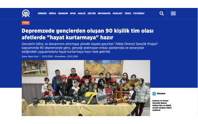 Basında GEAK | Afete Dirençli Gençlik Projesi Ulusal Basında Yer Aldı