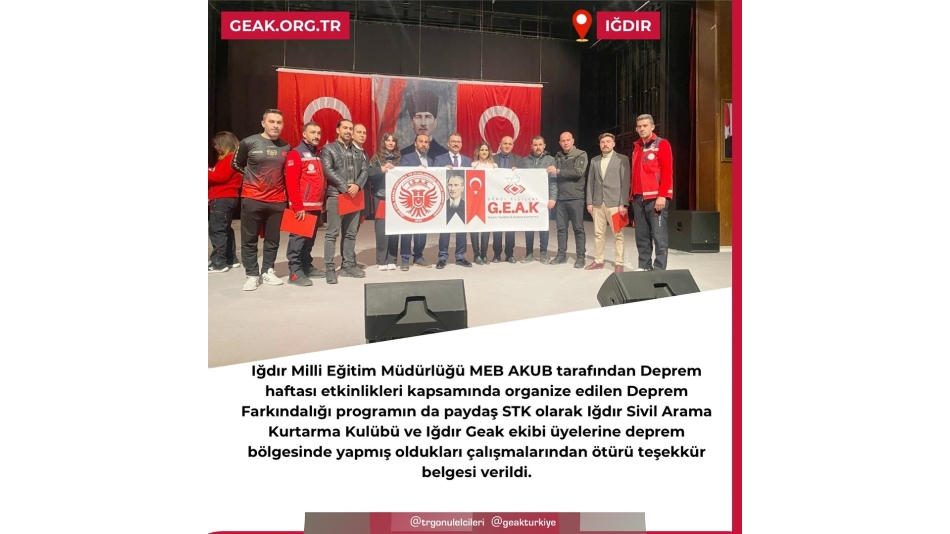 Iğdır İl Temsilciliği - Deprem Haftası