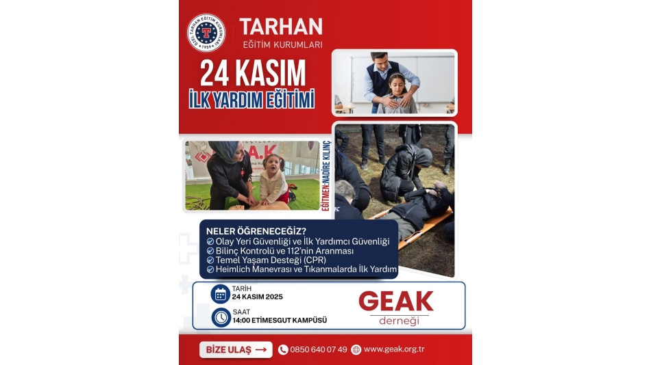 24 Kasım Öğretmenler Günü’ne Özel İlk Yardım Eğitimi